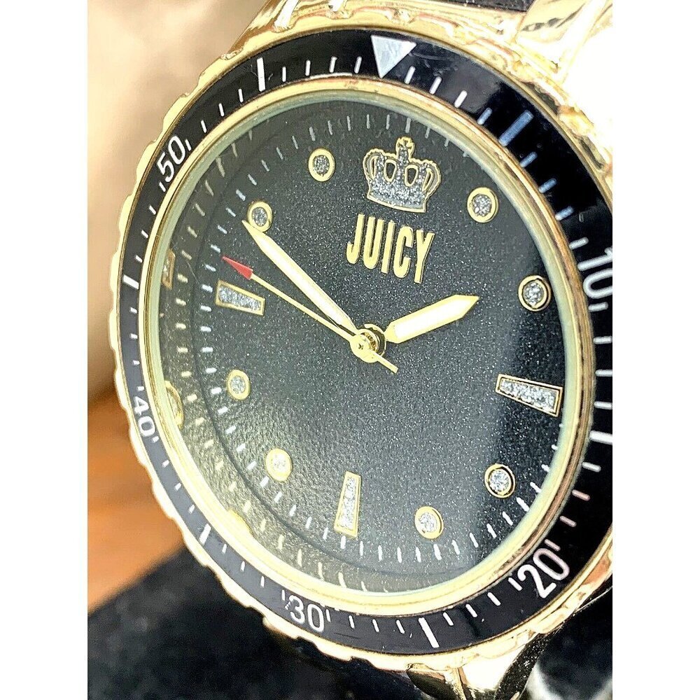 Juicy By Juicy Couture Women's Watch JC/5022 Quartz Black Gold Tone Stee…